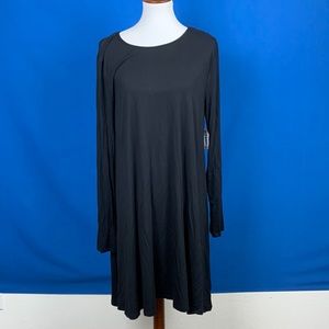Old Navy Black Long Sleeve Swing Dress